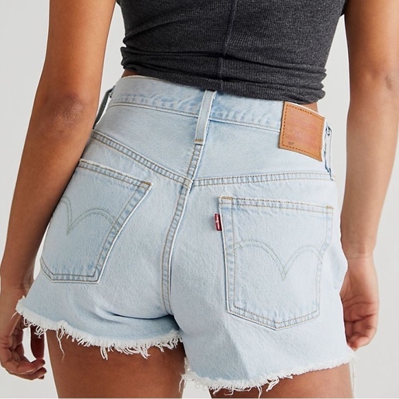 NWT Levi’s Premium 501 High Rise Denim Shorts in Ojai Frost - Picture 1 of 10